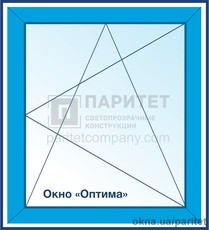 Одностворчатое правое поворотно откидное Оптима